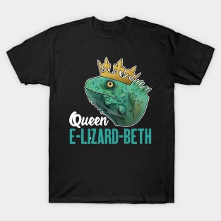 Funny Lizard Gift Queen E-Lizard-Beth Britain T-Shirt